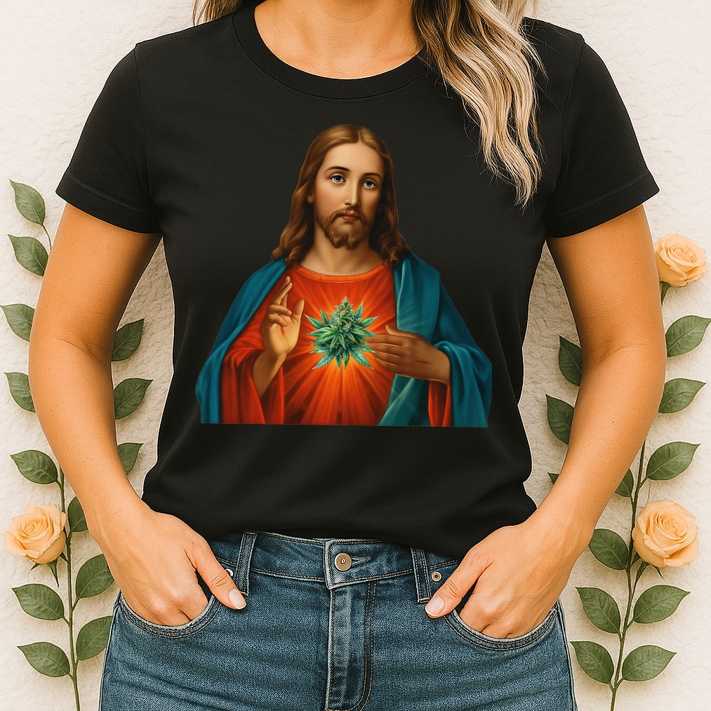 Jesus And The Weed 420 Christians Stoners Womens T-Shirt