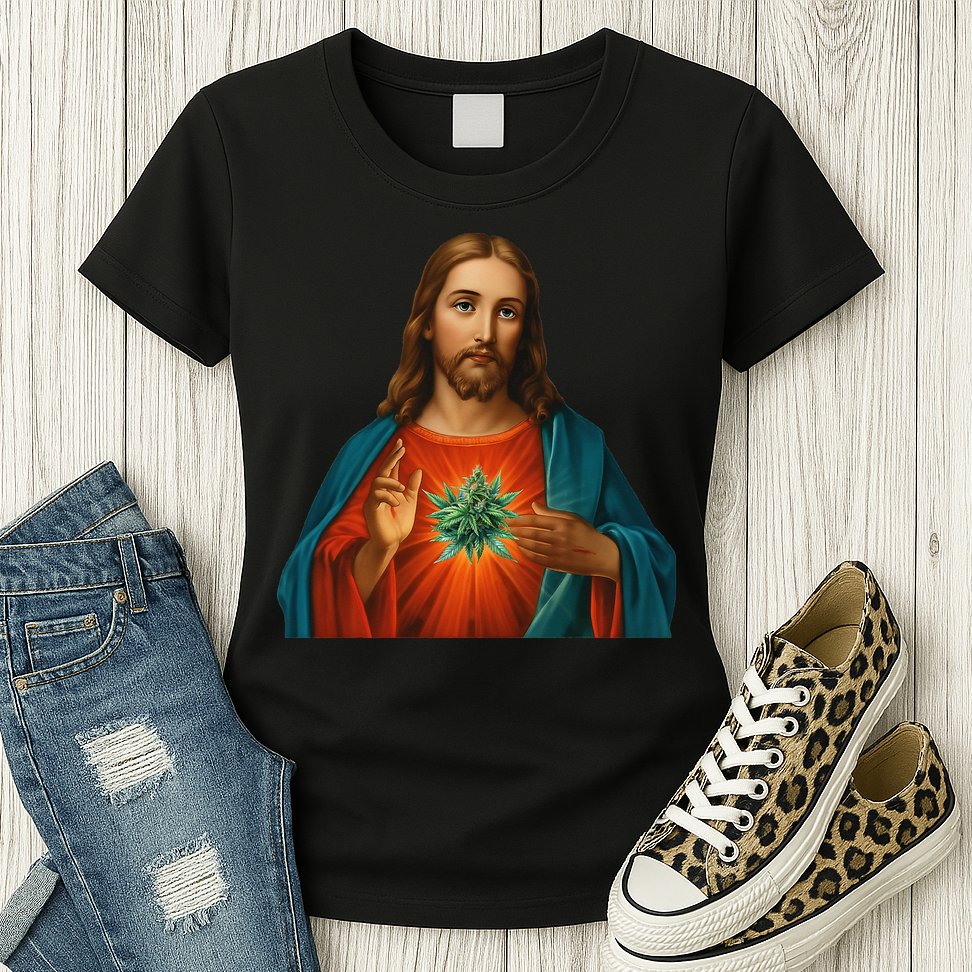 Jesus And The Weed 420 Christians Stoners Womens T-Shirt