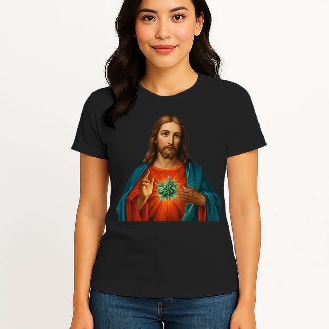 Jesus And The Weed 420 Christians Stoners Womens T-Shirt