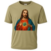 Jesus And The Weed 420 Christians Stoners Cooling Performance Crew T-Shirt
