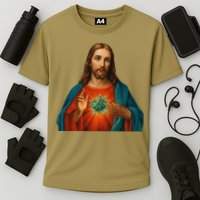 Jesus And The Weed 420 Christians Stoners Cooling Performance Crew T-Shirt