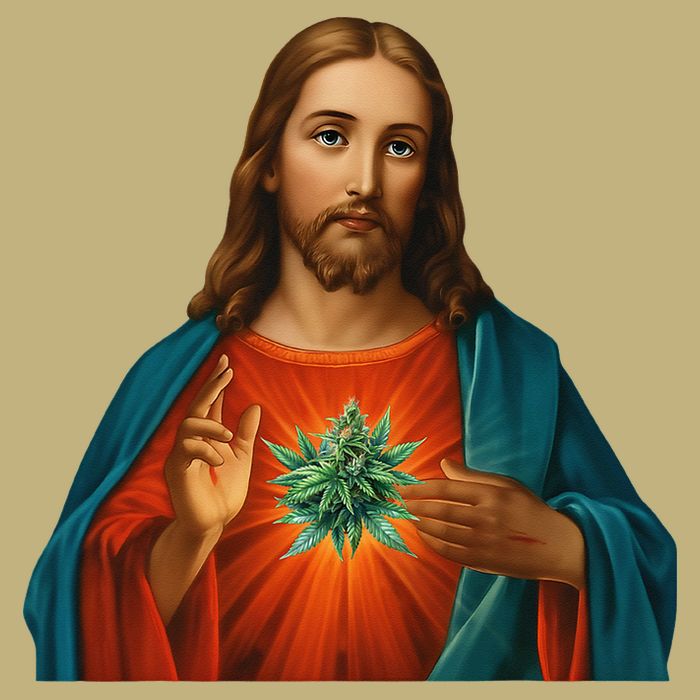Jesus And The Weed 420 Christians Stoners Cooling Performance Crew T-Shirt