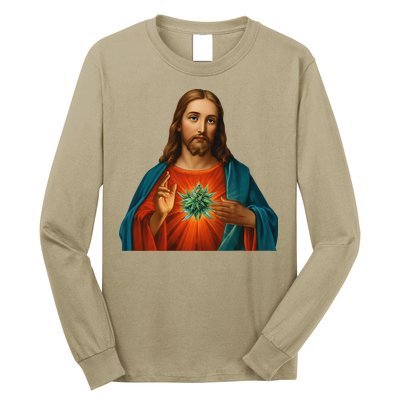 Jesus And The Weed 420 Christians Stoners Long Sleeve Shirt