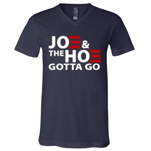 Joe And The Ho Gotta Gotta Go Funny Anti Biden Harris V-Neck T-Shirt