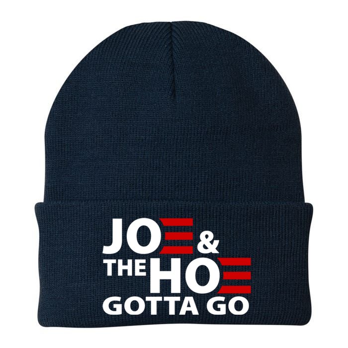 Joe And The Ho Gotta Gotta Go Funny Anti Biden Harris Knit Cap Winter Beanie