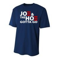 Joe And The Ho Gotta Gotta Go Funny Anti Biden Harris Youth Performance Sprint T-Shirt