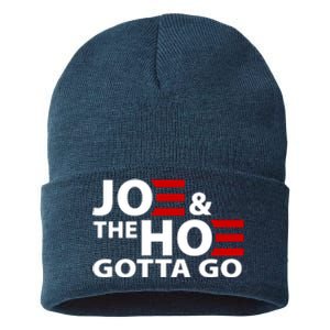 Joe And The Ho Gotta Gotta Go Funny Anti Biden Harris Sustainable Knit Beanie