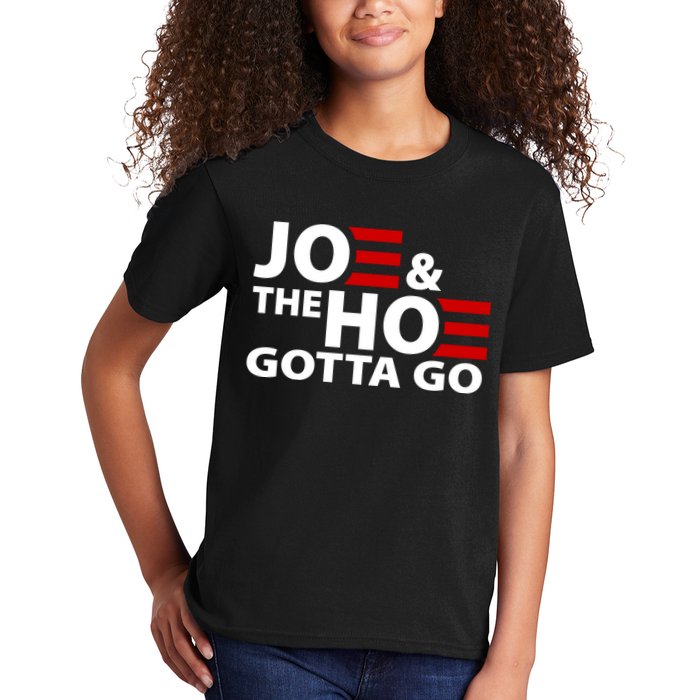 Joe And The Ho Gotta Gotta Go Funny Anti Biden Harris Kids T-Shirt