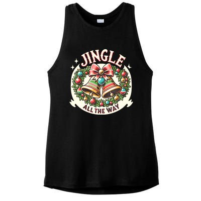 Jingle All The Way Holidays Family Funny Christmas Gift Ladies PosiCharge Tri-Blend Wicking Tank