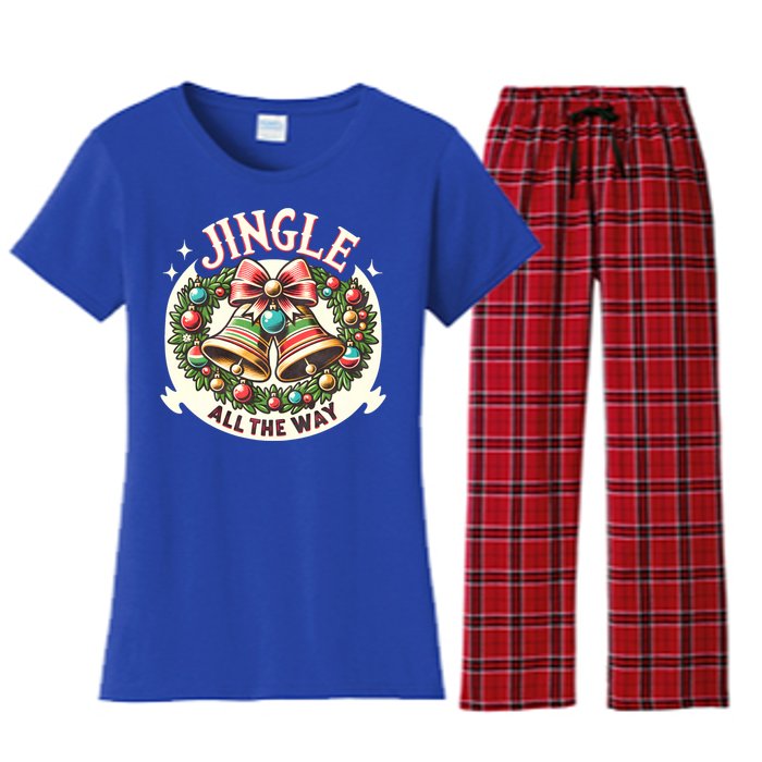 Jingle All The Way Holidays Family Funny Christmas Gift Women's Flannel Pajama Set