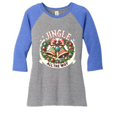 Jingle All The Way Holidays Family Funny Christmas Gift Women's Tri-Blend 3/4-Sleeve Raglan Shirt