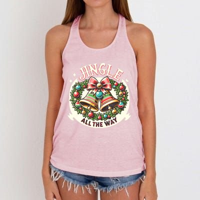 Jingle All The Way Holidays Family Funny Christmas Gift Women's Knotted Racerback Tank