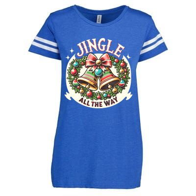 Jingle All The Way Holidays Family Funny Christmas Gift Enza Ladies Jersey Football T-Shirt