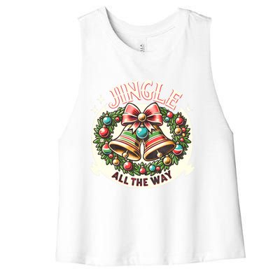 Jingle All The Way Holidays Family Funny Christmas Gift Women's Racerback Cropped Tank