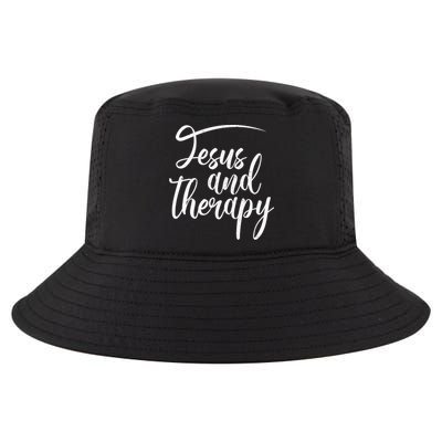 Jesus And Therapy Religious Christian Humor Funny Gift Cool Comfort Performance Bucket Hat