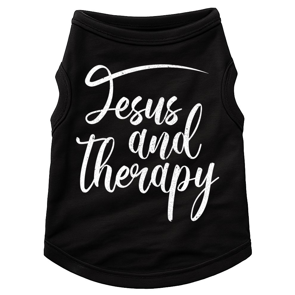 Jesus And Therapy Religious Christian Humor Funny Gift Doggie Tank