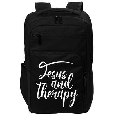Jesus And Therapy Religious Christian Humor Funny Gift Impact Tech Backpack