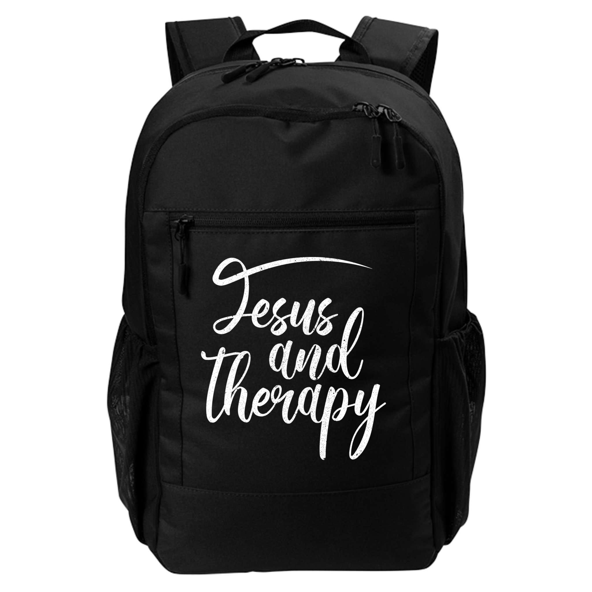 Jesus And Therapy Religious Christian Humor Funny Gift Backpack