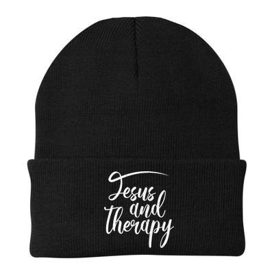 Jesus And Therapy Religious Christian Humor Funny Gift Beanie