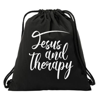 Jesus And Therapy Religious Christian Humor Funny Gift Drawstring Bag
