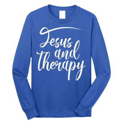 Jesus And Therapy Religious Christian Humor Funny Gift Long Sleeve Shirt