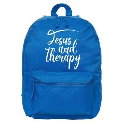 Jesus And Therapy Religious Christian Humor Funny Gift 16 in Basic Backpack