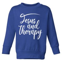 Jesus And Therapy Religious Christian Humor Funny Gift Toddler Sweatshirt