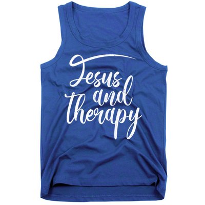 Jesus And Therapy Religious Christian Humor Funny Gift Tank Top