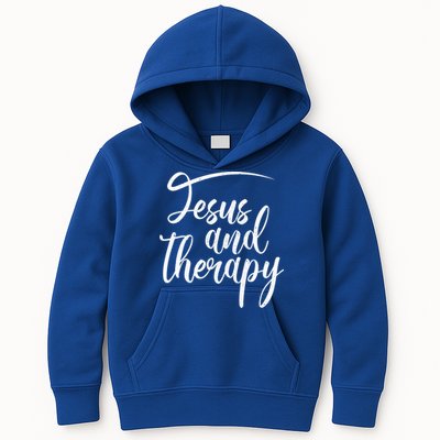 Jesus And Therapy Religious Christian Humor Funny Gift Kids Hoodie