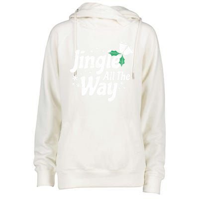 Jingle All The Way Bells Christmas Gift Womens Funnel Neck Pullover Hood