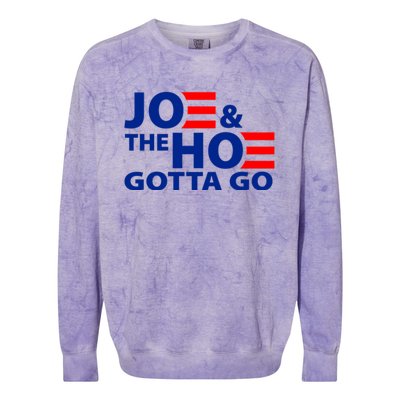 Joe And The Ho Gotta Gotta Go Funny Anti Biden Harris Colorblast Crewneck Sweatshirt