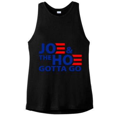 Joe And The Ho Gotta Gotta Go Funny Anti Biden Harris Ladies PosiCharge Tri-Blend Wicking Tank