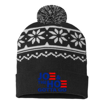 Joe And The Ho Gotta Gotta Go Funny Anti Biden Harris USA-Made Snowflake Beanie