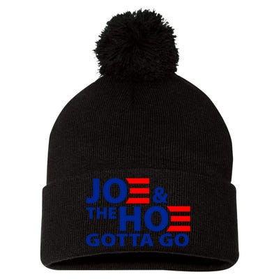 Joe And The Ho Gotta Gotta Go Funny Anti Biden Harris Pom Pom 12in Knit Beanie