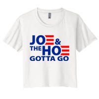 Joe And The Ho Gotta Gotta Go Funny Anti Biden Harris Women's Crop Top Tee