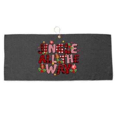 Jingle All The Way Christmas Lights Funny Gift Large Microfiber Waffle Golf Towel