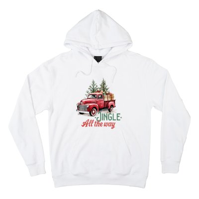 Jingle All The Way Red Christmas Pickup Truck Hoodie