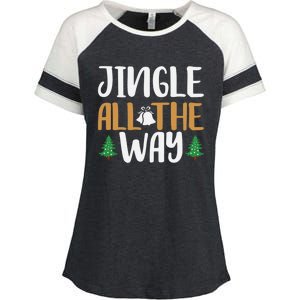 Jingle All The Way Christmas Season Gift Enza Ladies Jersey Colorblock Tee