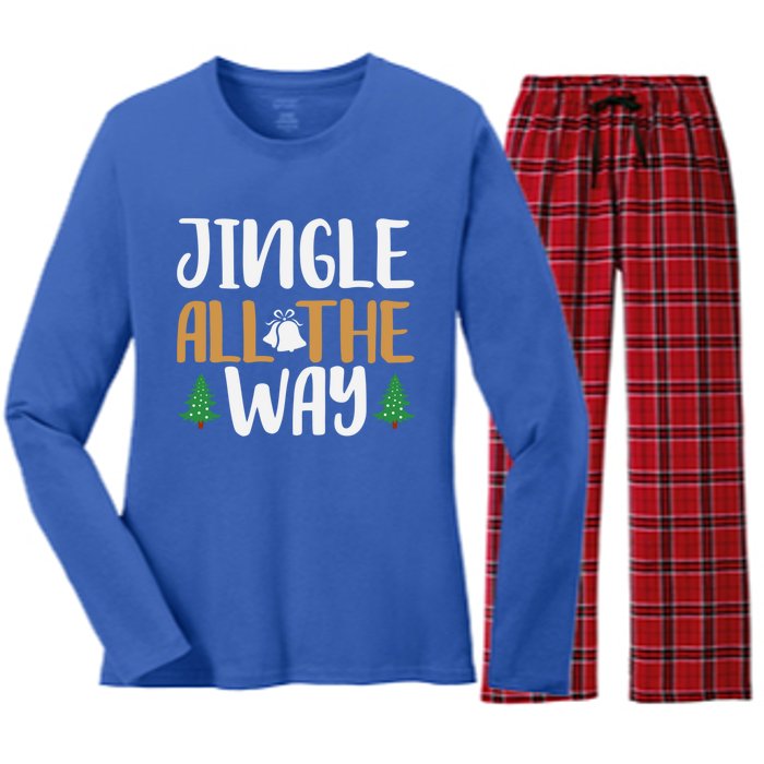 Jingle All The Way Christmas Season Gift Women's Long Sleeve Flannel Pajama Set 