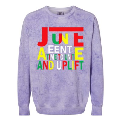 Juneteenth a time to unite and uplift Colorblast Crewneck Sweatshirt