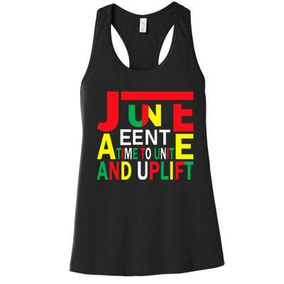 Juneteenth a time to unite and uplift Women's Racerback Tank