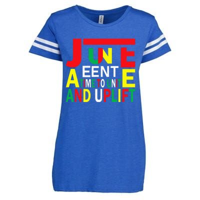 Juneteenth a time to unite and uplift Enza Ladies Jersey Football T-Shirt