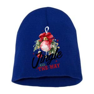 Jingle All The Way Festive Holiday Design Funny Gift Short Acrylic Beanie