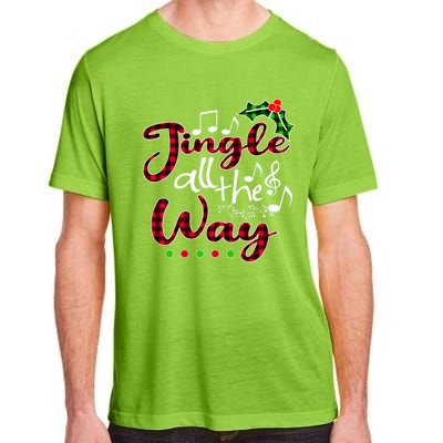 Jingle All The Way Funny Christmas Buffallo Green Plaid Gift Adult ChromaSoft Performance T-Shirt