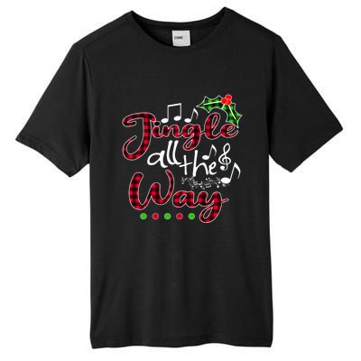 Jingle All The Way Funny Christmas Buffallo Green Plaid Gift Tall Fusion ChromaSoft Performance T-Shirt