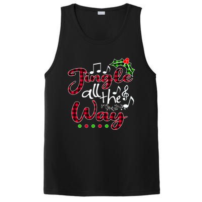 Jingle All The Way Funny Christmas Buffallo Green Plaid Gift PosiCharge Competitor Tank