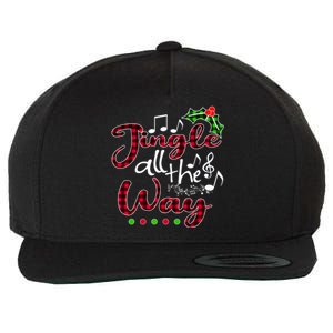 Jingle All The Way Funny Christmas Buffallo Green Plaid Gift Wool Snapback Cap