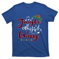 Jingle All The Way Funny Christmas Buffallo Green Plaid Gift T-Shirt