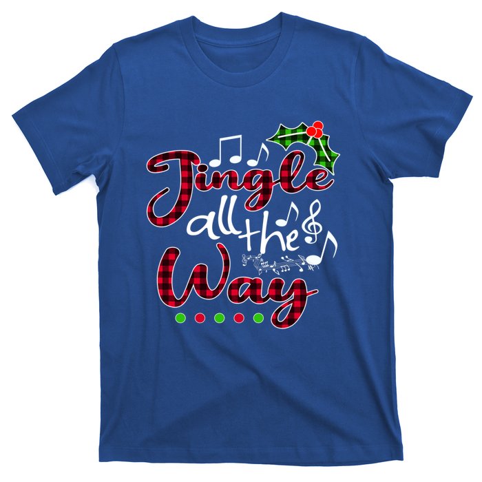 Jingle All The Way Funny Christmas Buffallo Green Plaid Gift T-Shirt