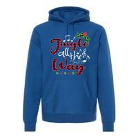 Jingle All The Way Funny Christmas Buffallo Green Plaid Gift Premium Hoodie